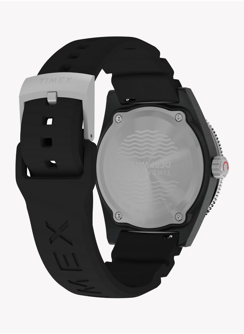 TIMEX Men's Black Resin Watch, Black/Black | TW2Y02200