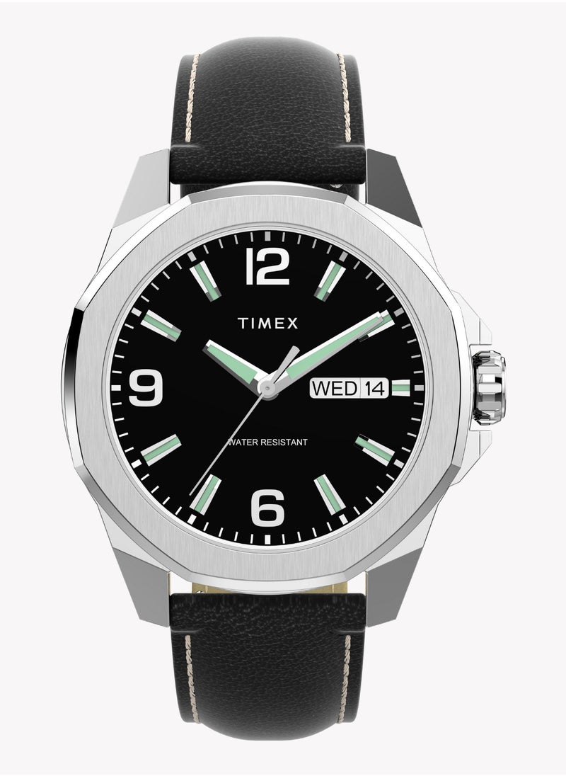 TIMEX Men's Quartz Watch, Silver/Black | TW2W92900