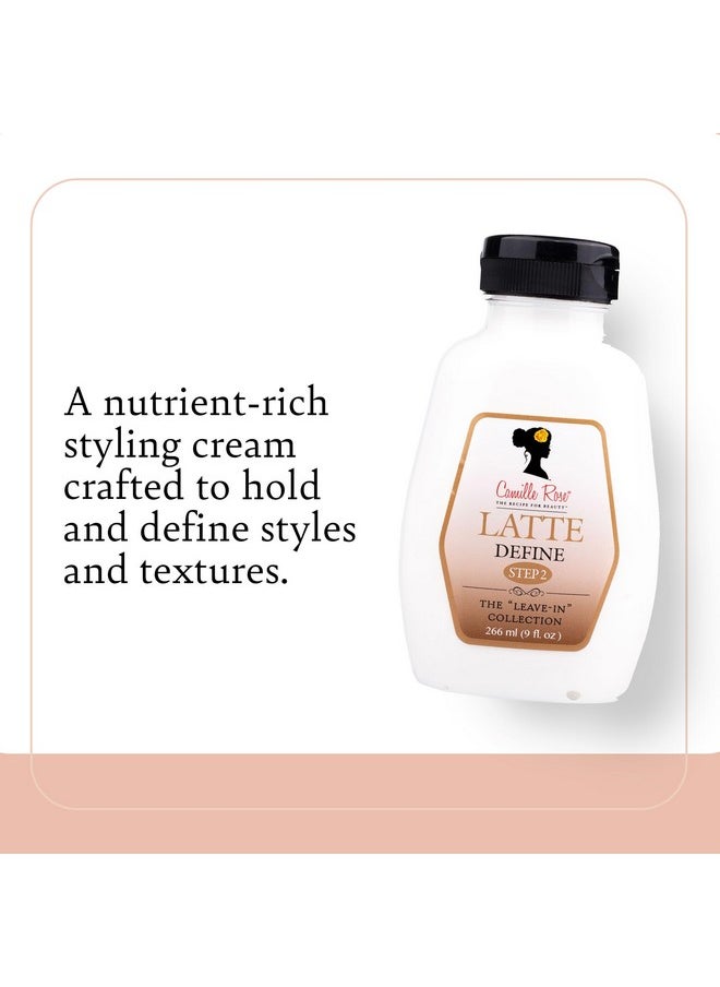 Camille Rose Latte Define Leave in Styling Cream, with Black Cumin and Sunflower Seed Oils to Hold and Define Styles and Textures, for all Hair Types, 9 fl oz