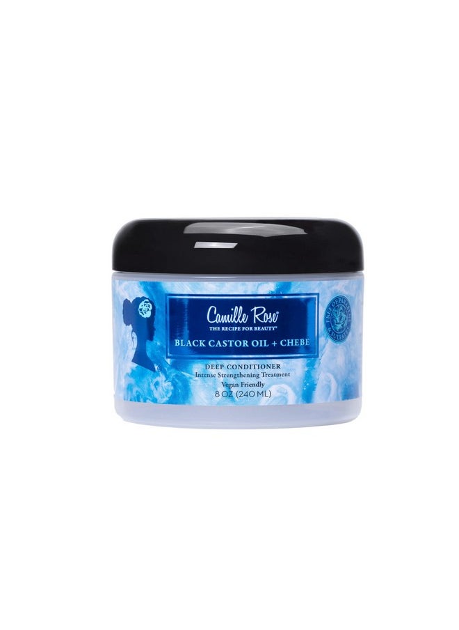Camille Rose Vegan Black Castor Oil & Chebe Deep Hair Conditioner, with Jojoba Oil to Strengthen, Repair Damage, and Reduce Breakage, 8 oz