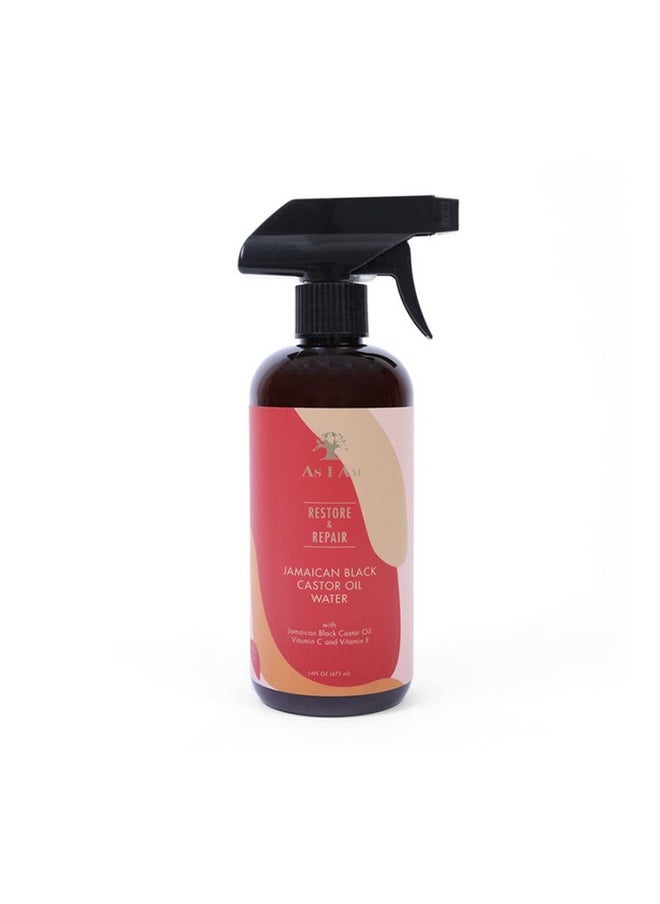 As Am JBCO Water 16 oz - Nano Curl Strengthener - Moisturizes and Detangles - Anti-Frizz - Increases Fiber Strength - Enriched with Jamaican Black Castor Oil, Vitamin C, and Vitamin E, Red