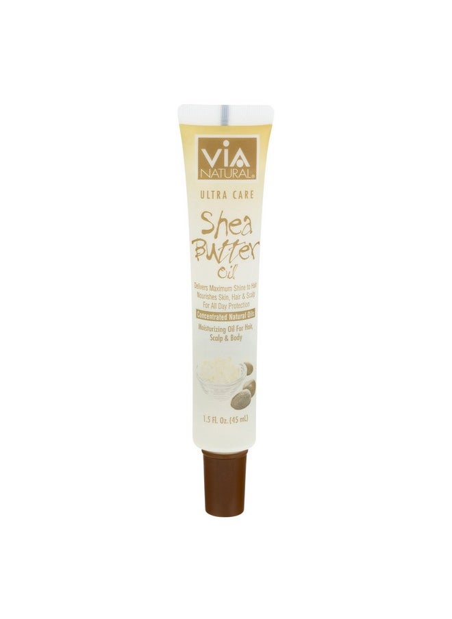 VIA Natural Ultra Care Shea Butter Oil Concentrated Natural Oil 1.5oz - Delivers Maximum Shine to Hair Nourishes Skin, Hair & Scalp For All Day Protection - 3 Pack