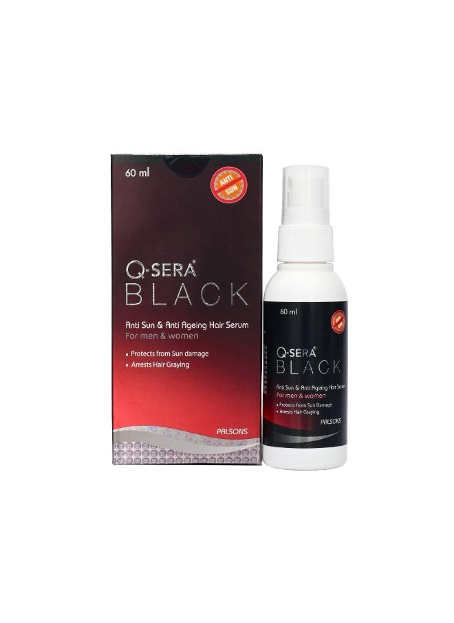 Black Anti Sun And Anti-Ageing Hair Serum | For Men and Women | Repairing Damaged Hair | Protection From Sun Damage | Dermatologist Recommended | 60 ML