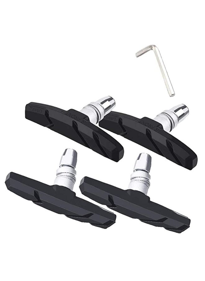 No Noise No Skid Bike Brakes Pads Set, Professional Mountain and Road Bicycle V-Brake Pads, 70mm for Cruiser MTB Mountain Bicycle Universal V-Brake Blocks with Hex Nut and Shims