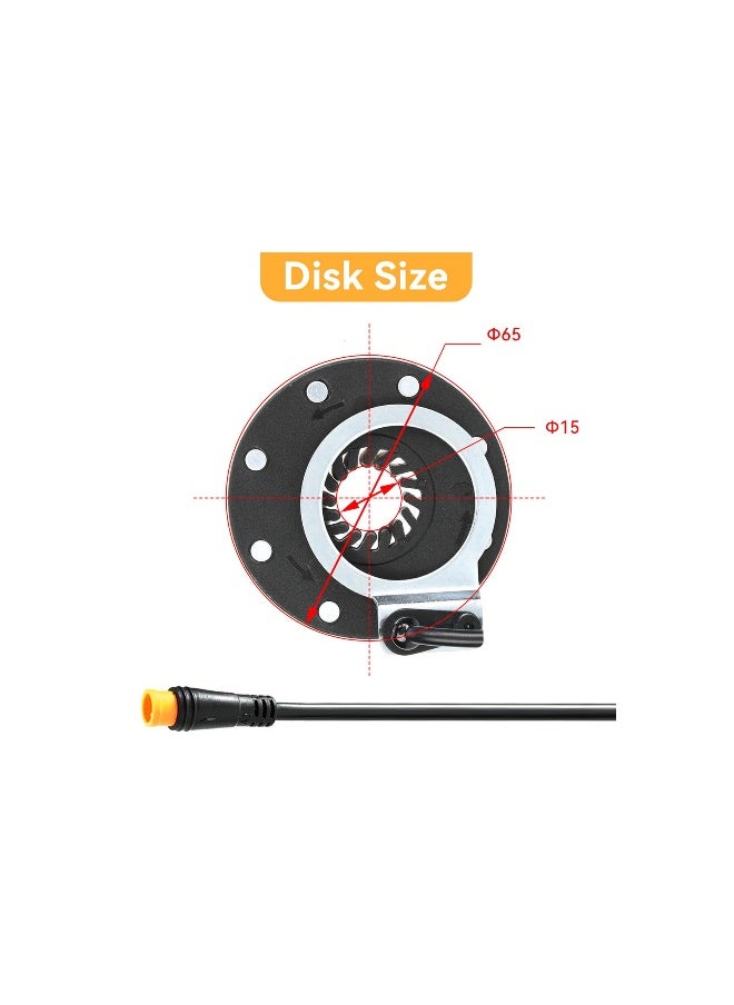 Bike Power Pedal Assist Sensor for E-Bike Conversion Kit, Waterproof Connector with 8 Magnetic Points, Ideal for Mountain Bike Accessories (1 Pack)
