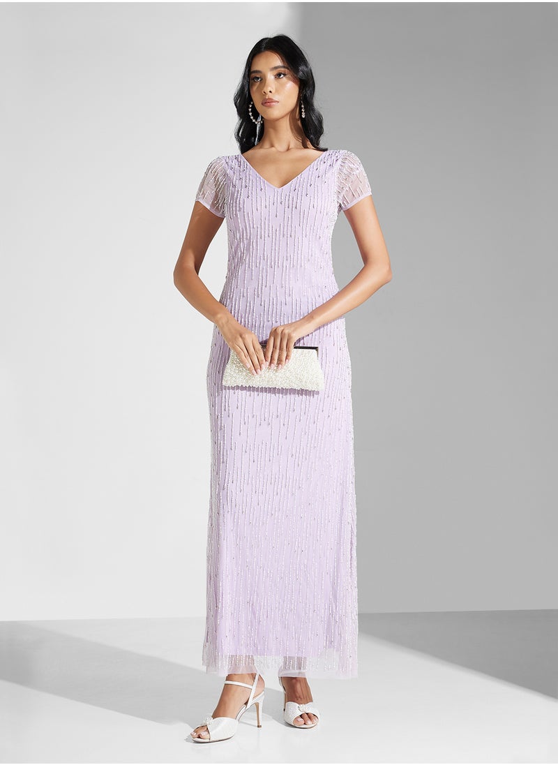 Embellished Column Dress