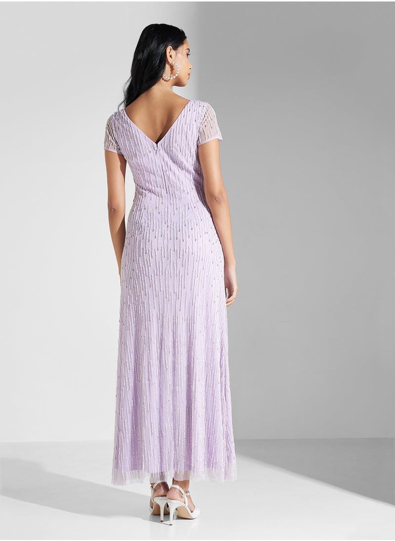 Embellished Column Dress