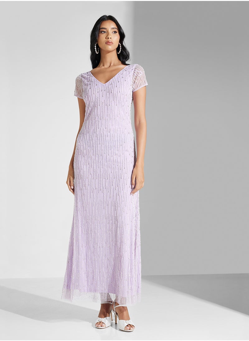 Embellished Column Dress