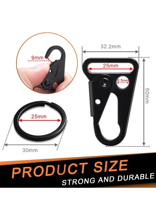 Tactical Snap Hook 1-inch Car Keys Chain Clip Zinc Alloy Heavy Duty Keychain Attachments for Paracord Bracelets Indoor & Outdoor Hiking Fishing Camping Molle Bags 12 Sets