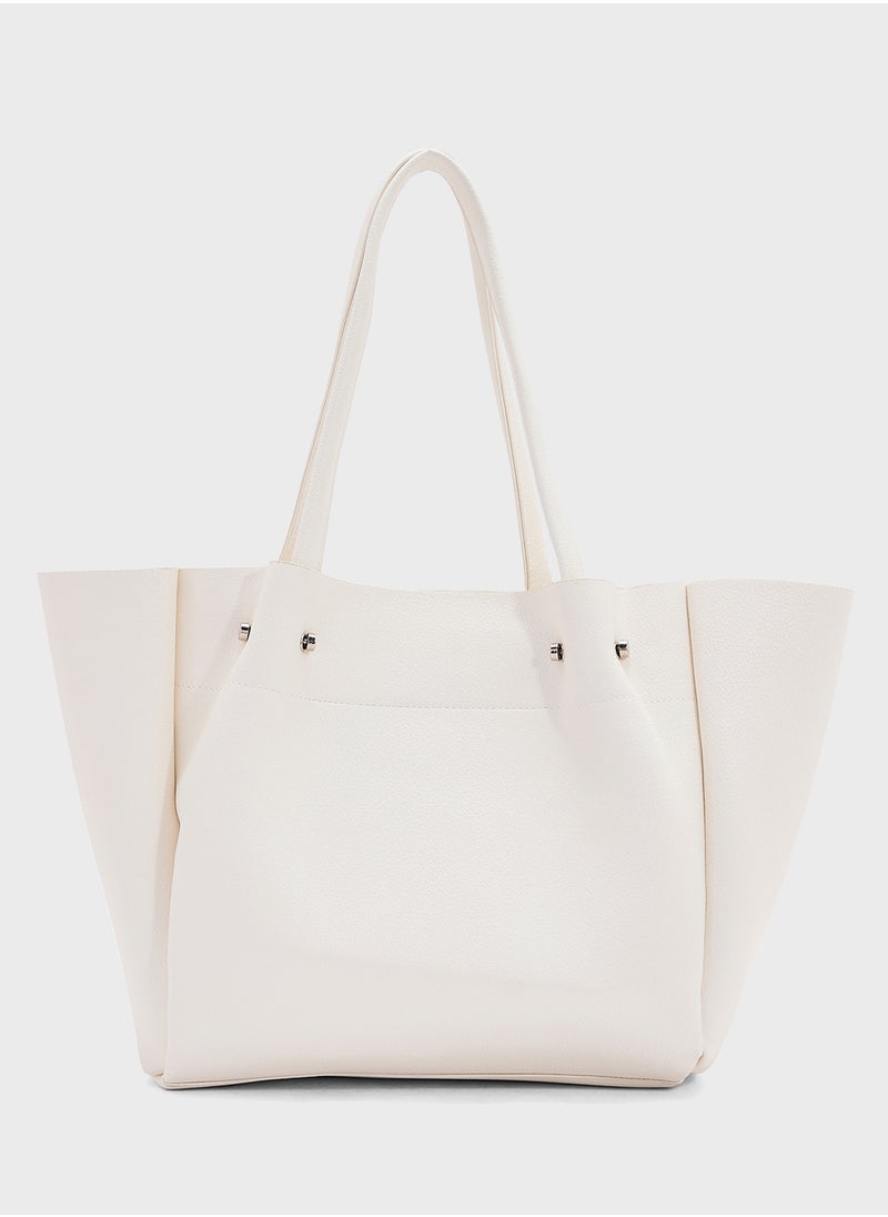 2 In 1 Minimalist Tote Bag With Pouch