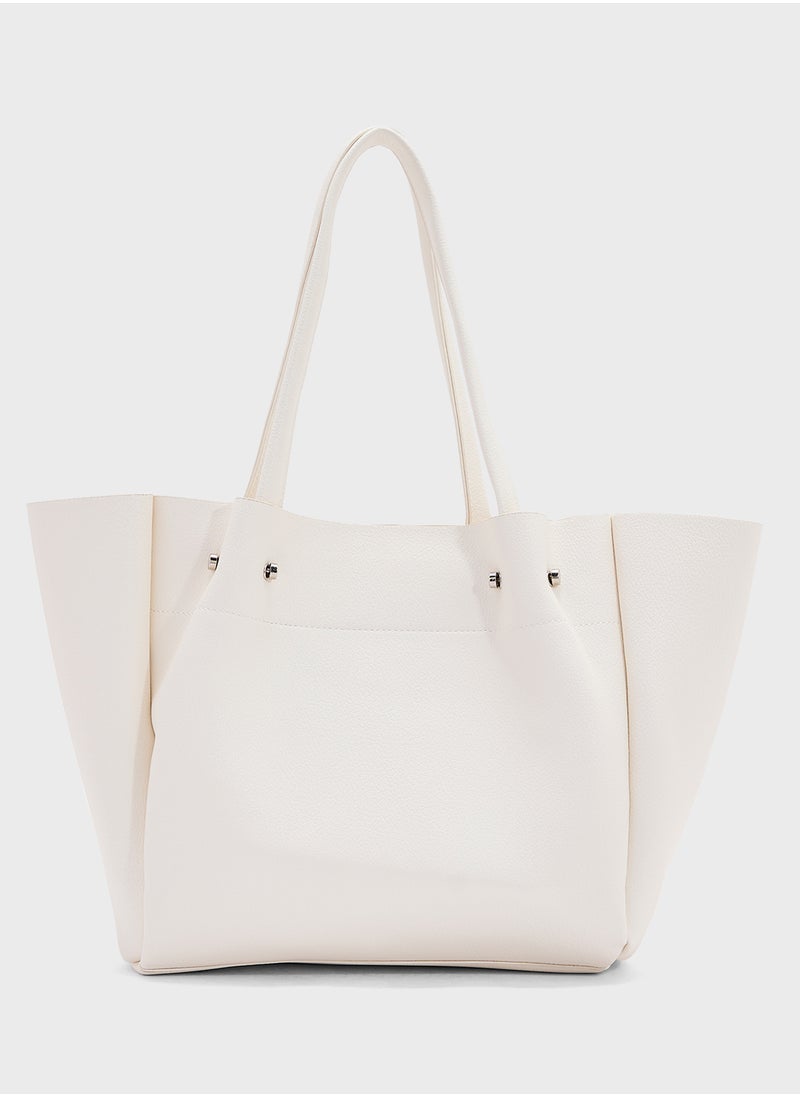 2 In 1 Minimalist Tote Bag With Pouch