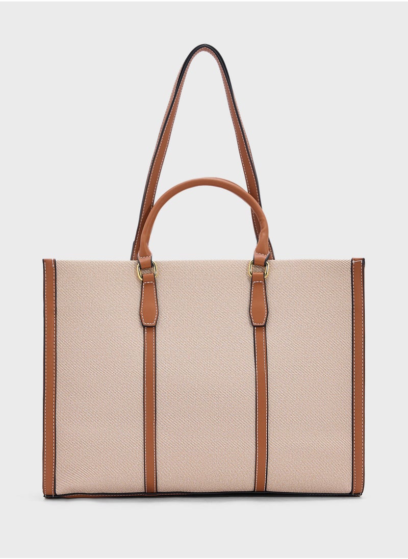 Color Block Large Tote Bag