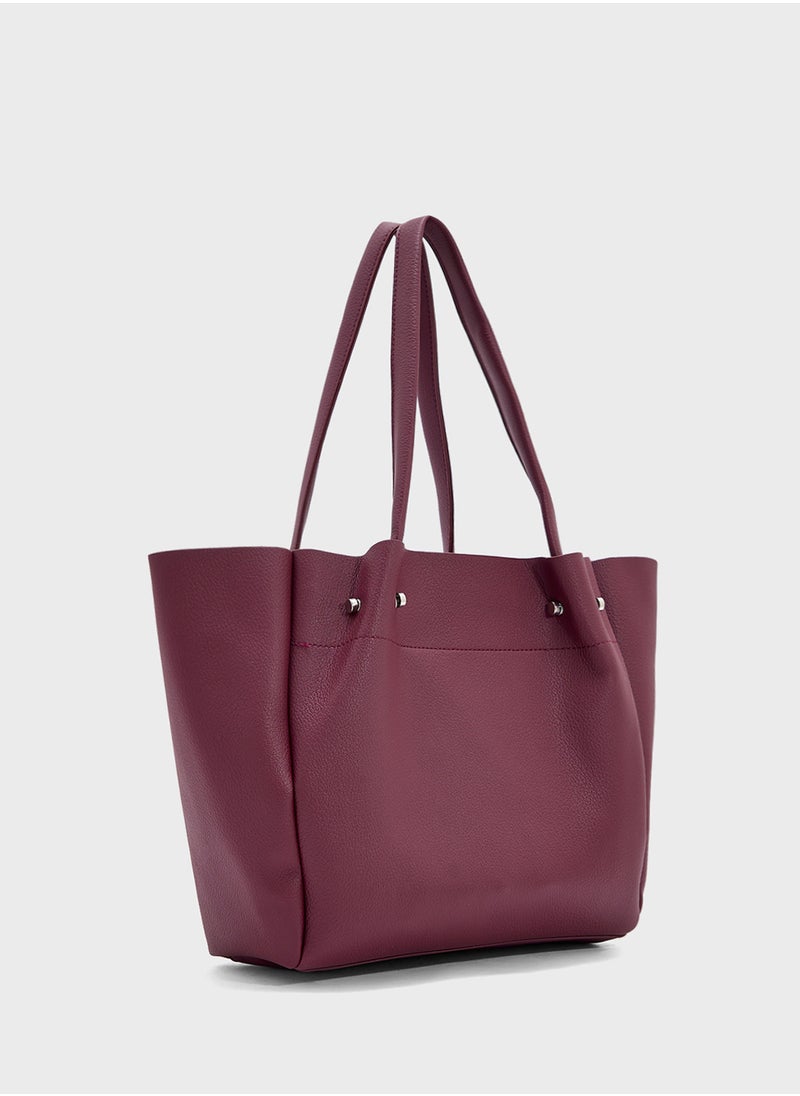 2 In 1 Minimalist Tote Bag With Pouch