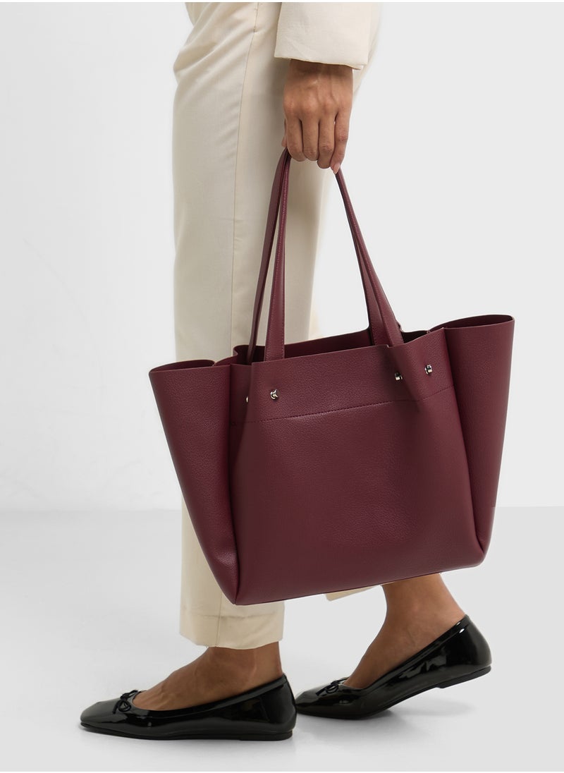 2 In 1 Minimalist Tote Bag With Pouch