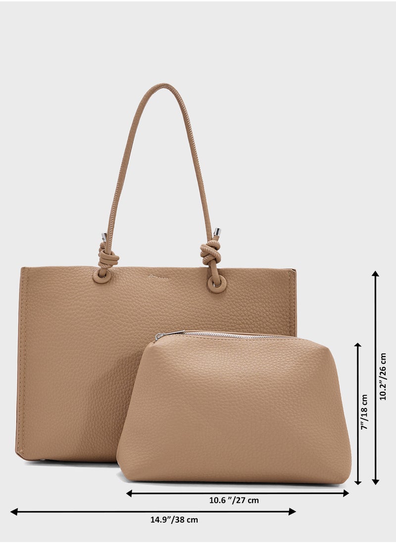 Knot Detail Large Tote Bag