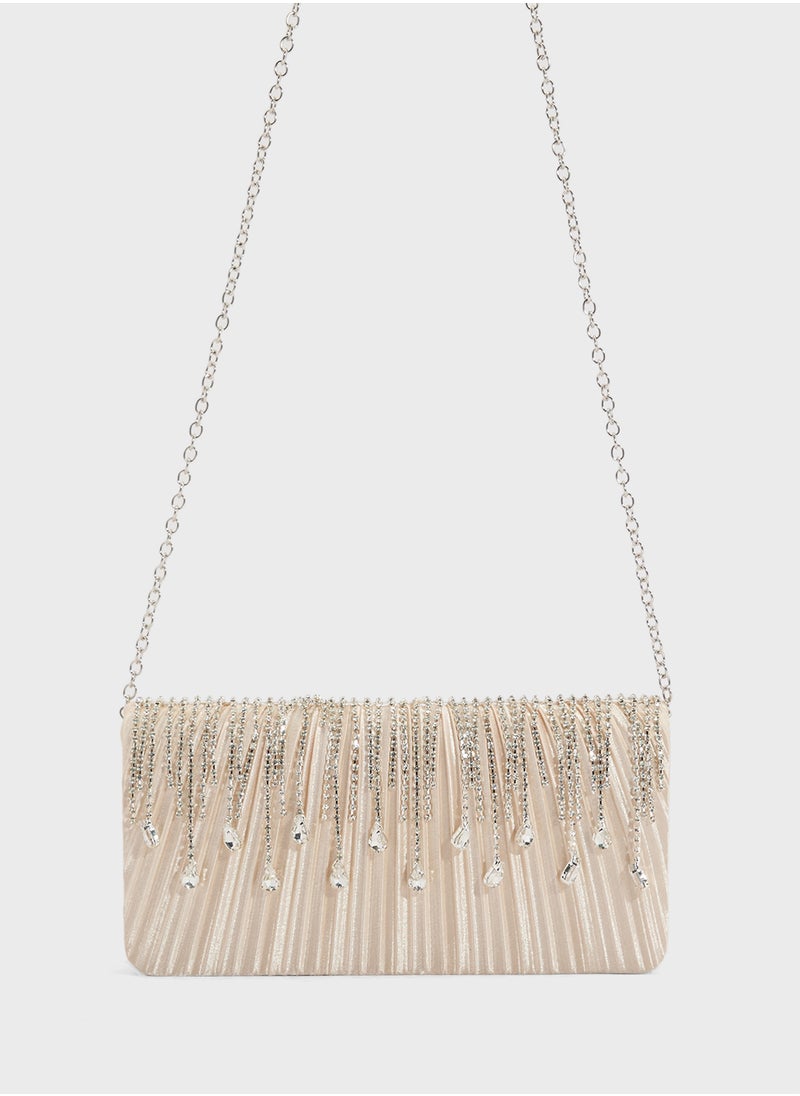 Tear Drop Diamante Clutch Bag