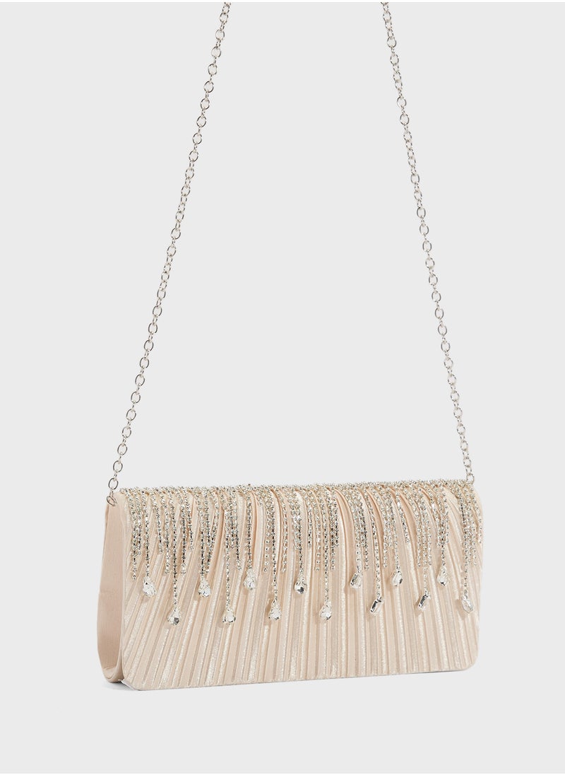 Tear Drop Diamante Clutch Bag