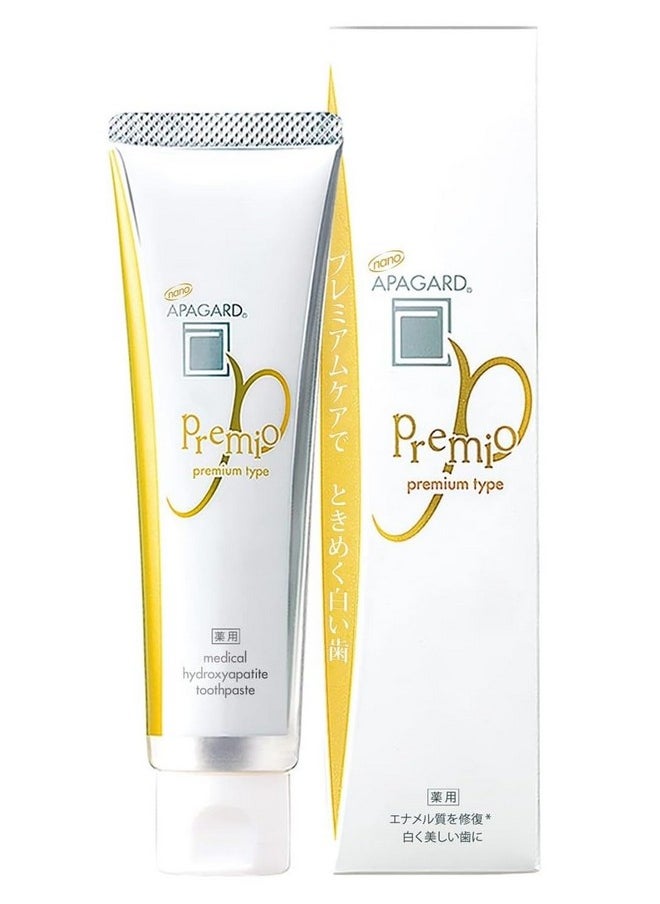 APAGARD® PREMIO, Sangi's Nano-Hydroxyapatite Toothpaste for Naturally Whiter Teeth, No Fluoride, For family use, 105g / 3.7 Oz, Double Mint, Pack of 2