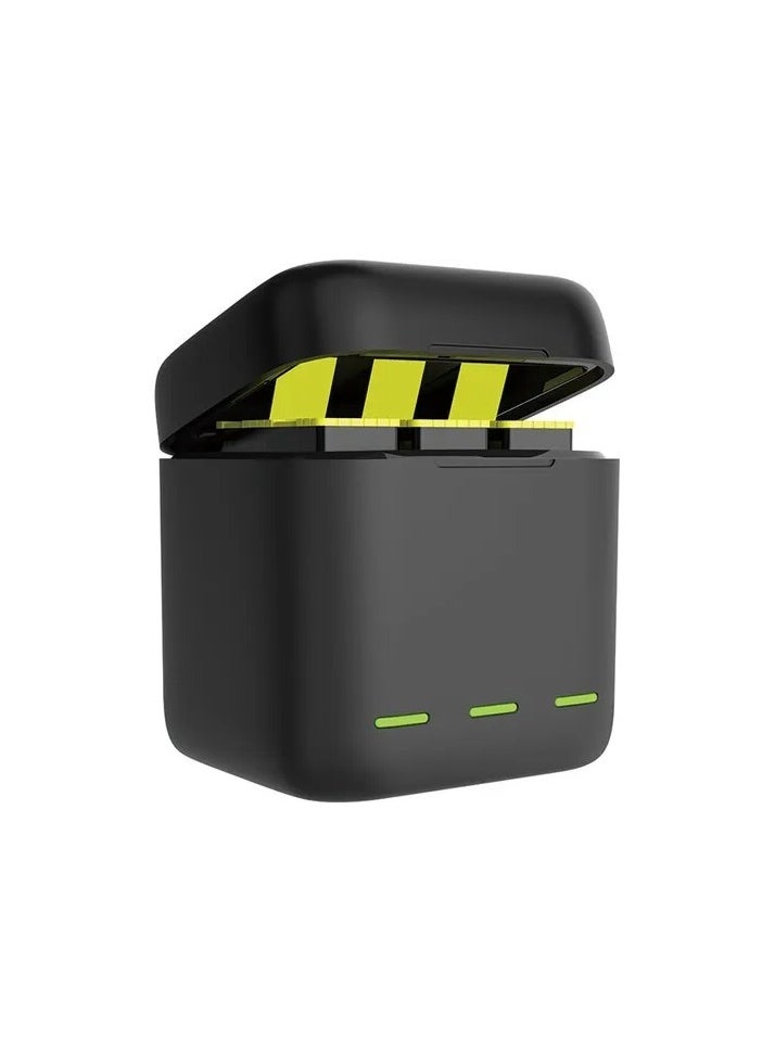 TELESIN 3 SLOTS LED STORAGE CHARGER BOX WITH EXTENDED BATTERY FOR GOPRO 9/10/11 WITH 3 BATTERIES GP-BNC-902B