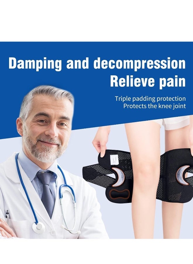 Adjustable Knee Brace with Side Stabilizers and Gel Pads for Meniscus Tear and Knee Pain Relief - Men and Women Knee Support for ACL and MCL Injuries, Sports and Workout - Size Large
