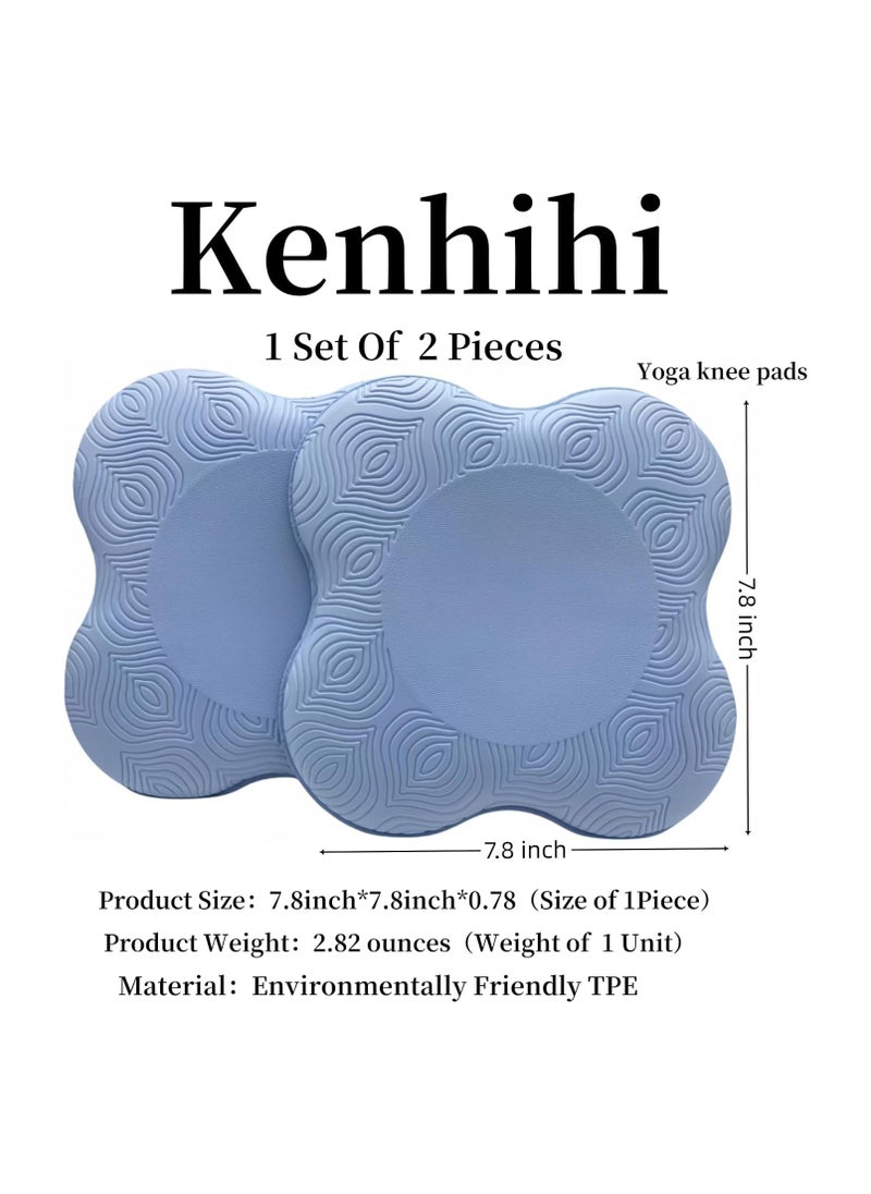 Yoga Knee Guards (Set of 2) - Male and Female Yoga Props and Accessories for Fitness, Travel, Meditation, Kneeling, Balance, Floor, Pilates Pads for Knee and Elbow
