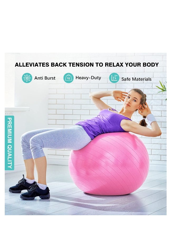 SYOSI Exercise Ball Thick Anti-Slip Anti-Burst Yoga Pilates Ball for Pregnancy Birthing Physical Therapy and Core Balance Training Fitness Balance Ball with Air Pump Suitable for Home Gym Office