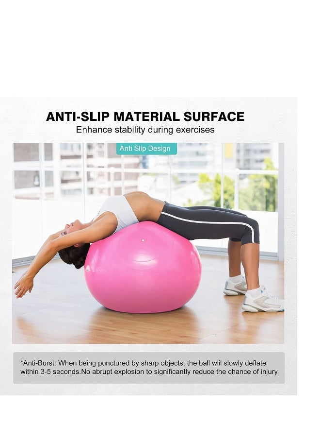 SYOSI Exercise Ball Thick Anti-Slip Anti-Burst Yoga Pilates Ball for Pregnancy Birthing Physical Therapy and Core Balance Training Fitness Balance Ball with Air Pump Suitable for Home Gym Office