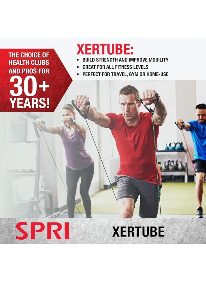 SPRI Xertube Resistance Bands with Handles – All Exercise Cords Sold Separately with Home Gym Workout Fitness Door Anchor Attachment Option