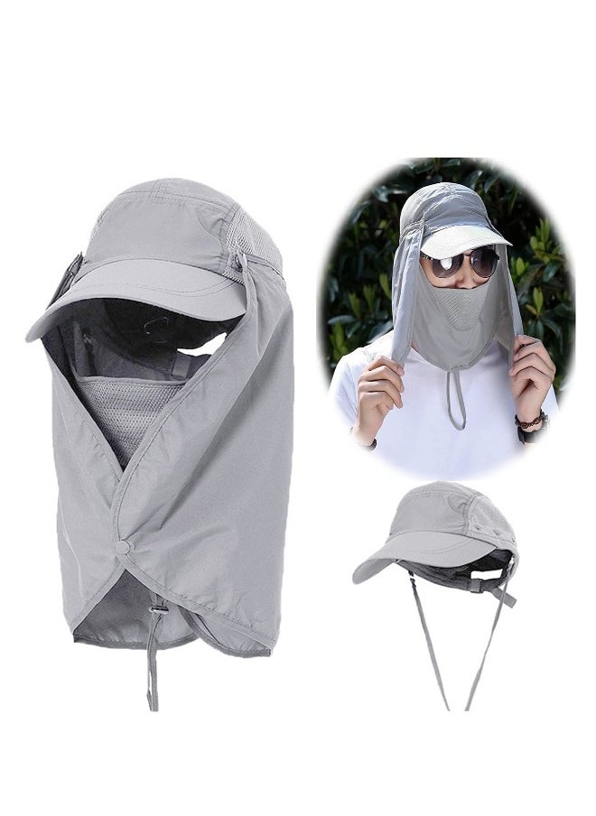 Women Sun Hat UV Sun Protection Neck Flap Cap Summer Outdoor Sport Wide Brim Hat Free Sunscreen Sleeve