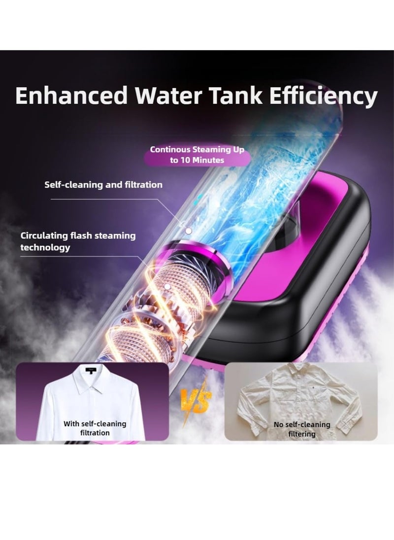 Travel Steamer for All Clothes,Smart Garment Iron with Built-in AI Temperature Sensing Chip, LED Real Time Temperature Monitoring, 1200 Watts Portable Handheld Garment Wrinkles Remover
