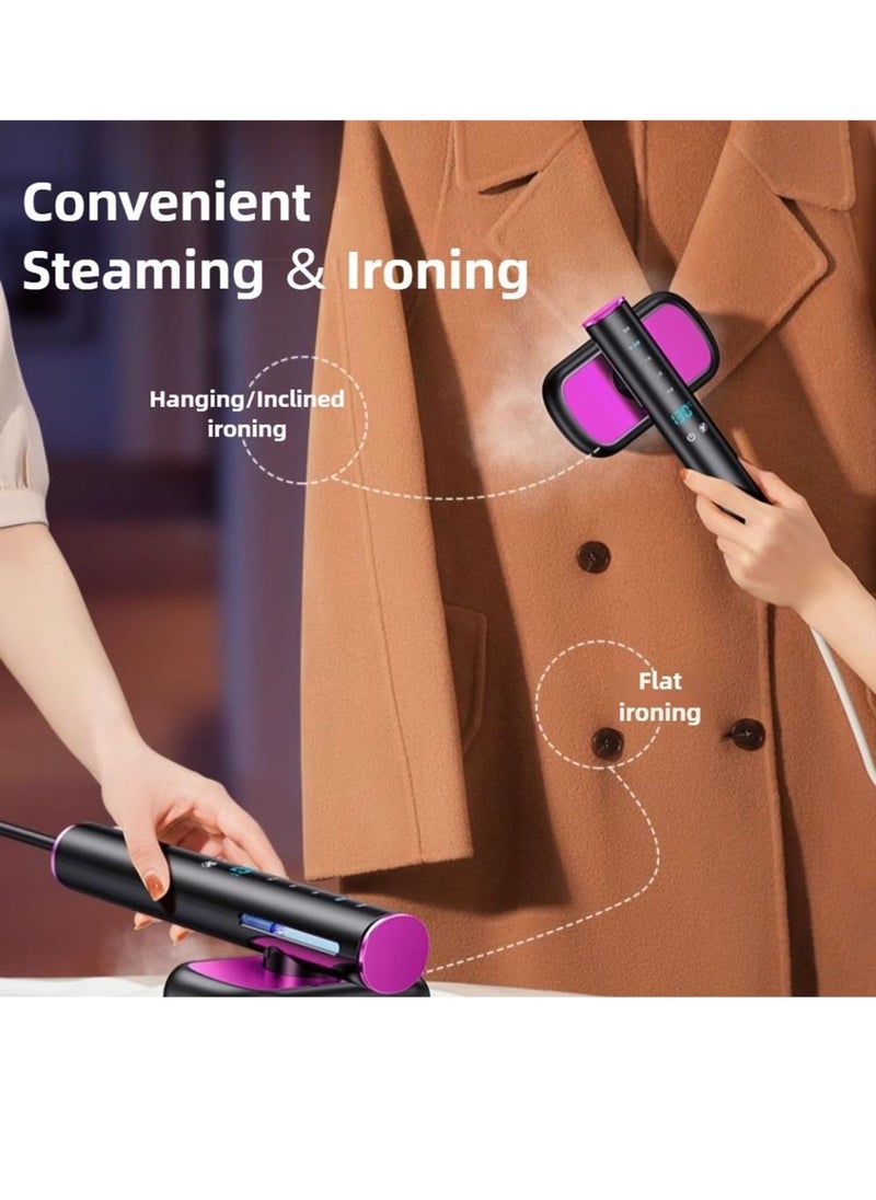 Travel Steamer for All Clothes,Smart Garment Iron with Built-in AI Temperature Sensing Chip, LED Real Time Temperature Monitoring, 1200 Watts Portable Handheld Garment Wrinkles Remover