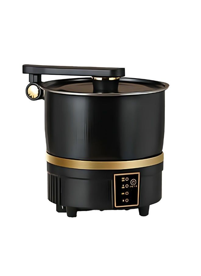 Multifunctional Electric Cooker 2-in-1 Hot Pot & Frying Pan – 750W Non-Stick Portable Cooker with Lid, 2L Stainless Steel, Compact for Dorm, Travel, Office & Small Kitchen Use (Black)