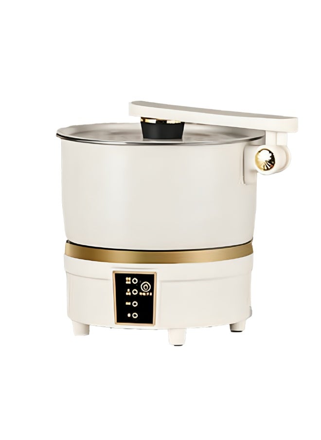 Multifunctional Electric Cooker 2-in-1 Hot Pot & Frying Pan – 750W Non-Stick Portable Cooker with Lid, 2L Stainless Steel, Compact for Dorm, Travel, Office & Small Kitchen Use (White)