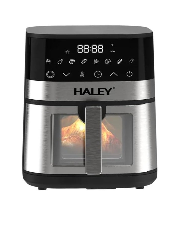 Wtrtr HALEY Air Fryer 7L with Window, 2000W stainless steel air fryer oven led touch screen oilless, ptfe free, dishwasher safe,2 Years Warranty (7L)