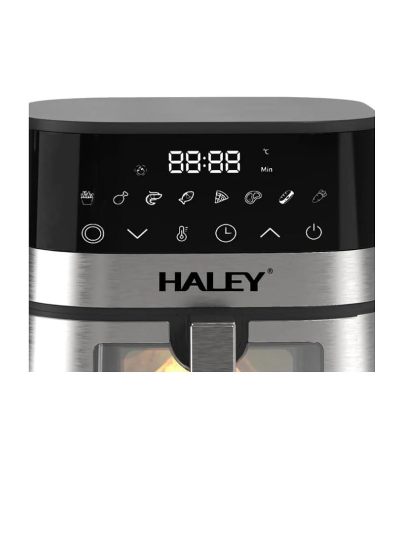 Wtrtr HALEY Air Fryer 7L with Window, 2000W stainless steel air fryer oven led touch screen oilless, ptfe free, dishwasher safe,2 Years Warranty (7L)