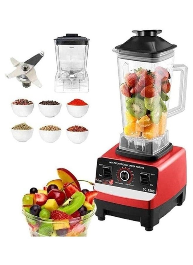 Silver Crest 4500W Heavy Duty Commercial Grade Blender – Multifunctional Juicer Mixer with 2 Jars, Stainless Steel Blades, Fruit Processor, Grinder, Smoothie Maker, Dishwasher Safe