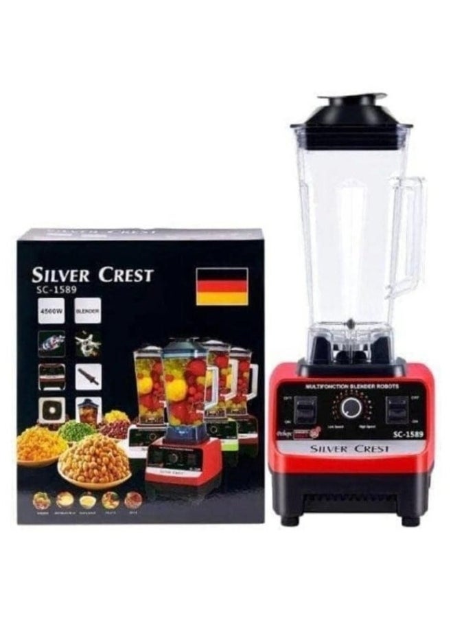Silver Crest 4500W Heavy Duty Commercial Grade Blender – Multifunctional Juicer Mixer with 2 Jars, Stainless Steel Blades, Fruit Processor, Grinder, Smoothie Maker, Dishwasher Safe