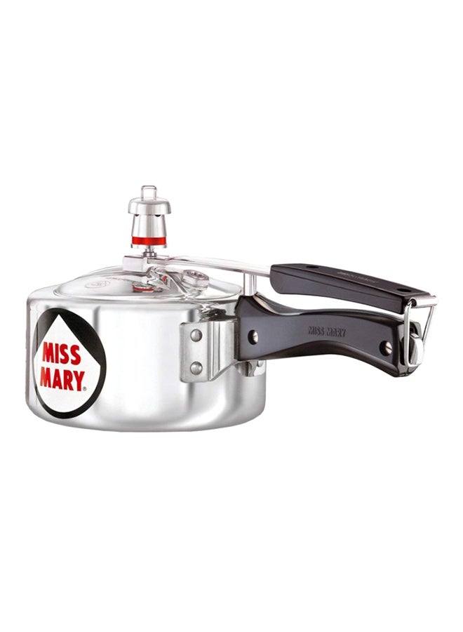 1.5 Liters Miss Mary Pressure Cooker,With Inner Lid,Silver Silver/Red/Black