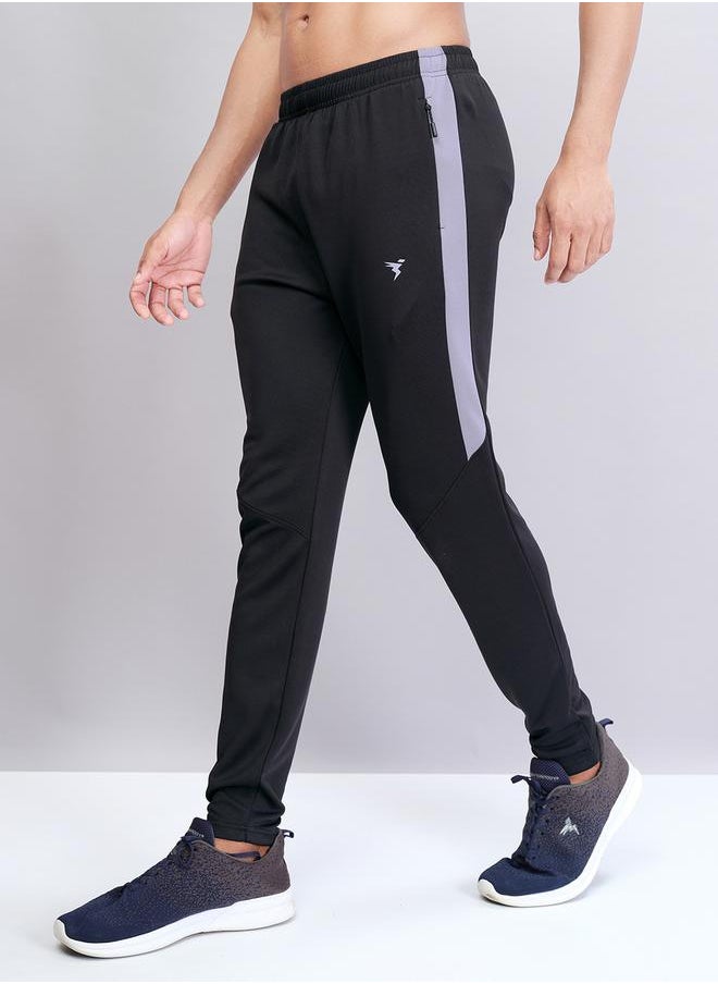 Men Solid Slim Fit Track Pants with TECHNO DRY