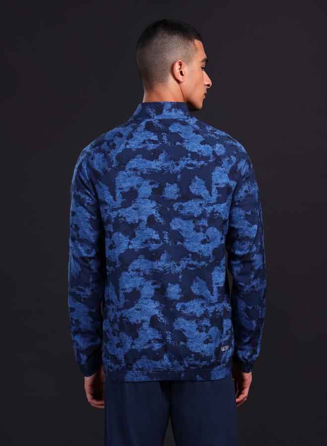 Men Printed Slim Fit Mock Neck Sports Jacket with TS FLEXI by Styli