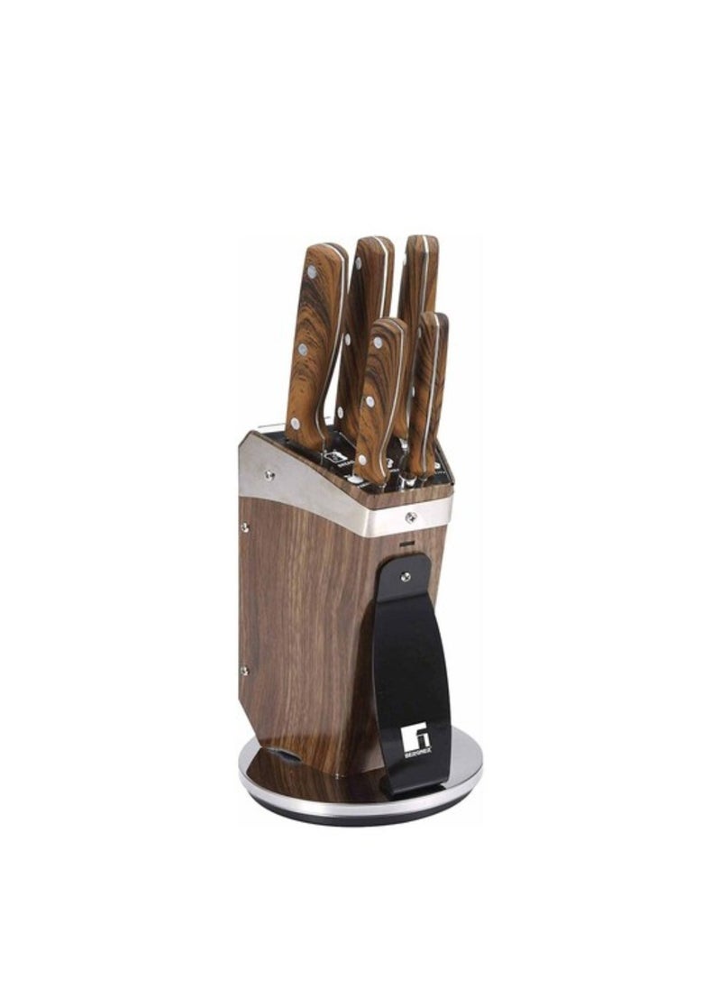Bergner Gustorf Stainless Steel Knives With Block BG-9124 Multicolour 6 PCS