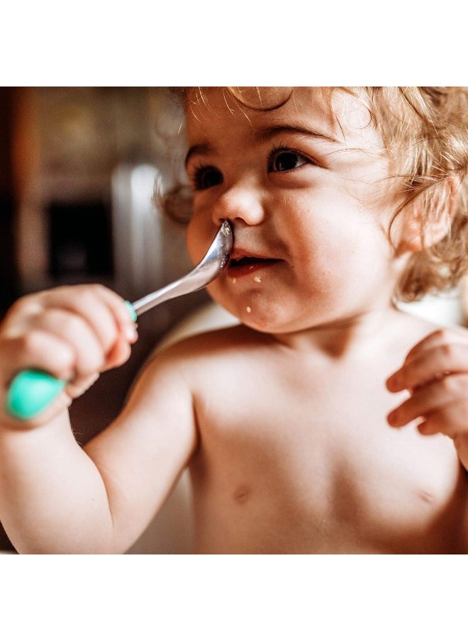Stainless Steel Infant Spoons - First Stage Spoons - 4 Months and Older - Baby Led Weaning - Stainless Steel Utensils - 6