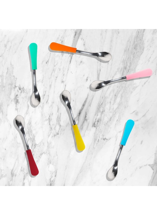 Avanchy Stainless Steel Infant Spoons - First Stage Spoons - 4 Months and Older - Baby Led Weaning - Stainless Steel Utensils - 6