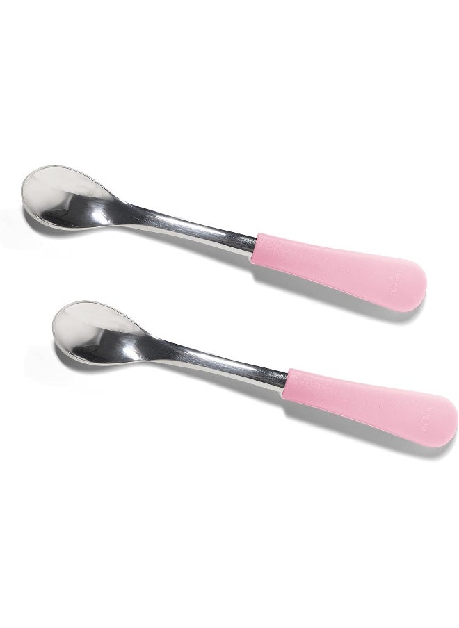 Avanchy Stainless Steel Infant Spoons - First Stage Spoons - 4 Months and Older - Baby Led Weaning - Stainless Steel Utensils - 6
