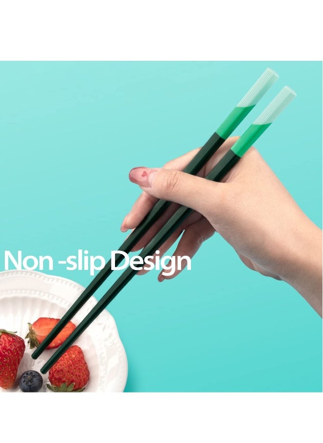 Chopsticks, Dishwasher Safe Chopsticks Reusable, 9.6 inch/24.3cm Matte Non-Slip Fiberglass Chop Sticks, Chinese Chopstick, Morandi Colorful (5 Pairs)