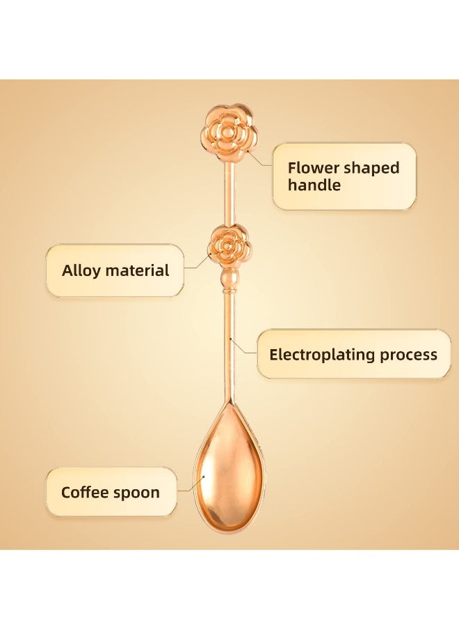 20 Pcs Teaspoons, Gold Rose-shaped Coffee Spoon Teaspoon, Teaspoon Gift Set for Wedding Gift, Bridal Shower, Baby Shower Favors, Drink Spoon Gifts and Souvenirs for Guests (10 Packs)
