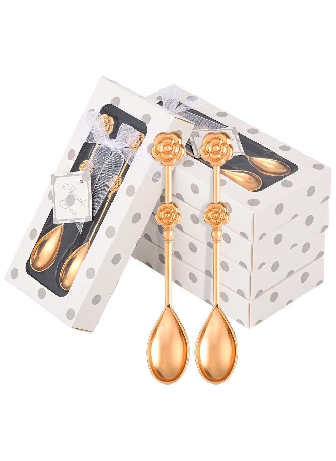 20 Pcs Teaspoons, Gold Rose-shaped Coffee Spoon Teaspoon, Teaspoon Gift Set for Wedding Gift, Bridal Shower, Baby Shower Favors, Drink Spoon Gifts and Souvenirs for Guests (10 Packs)