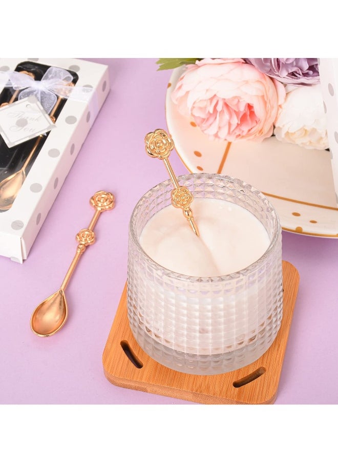 20 Pcs Teaspoons, Gold Rose-shaped Coffee Spoon Teaspoon, Teaspoon Gift Set for Wedding Gift, Bridal Shower, Baby Shower Favors, Drink Spoon Gifts and Souvenirs for Guests (10 Packs)