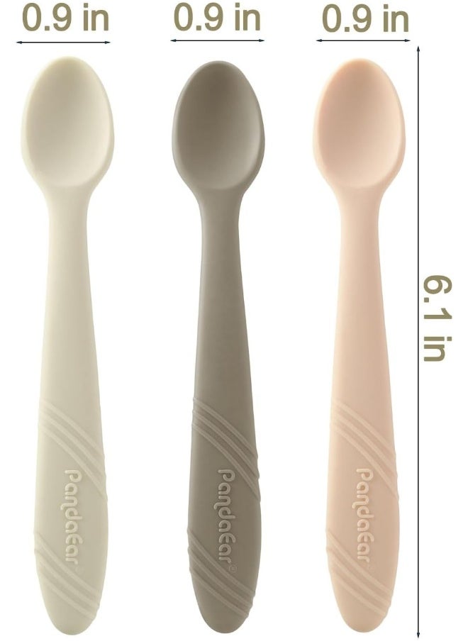PandaEar 7 Pack Silicone Baby Feeding Spoons