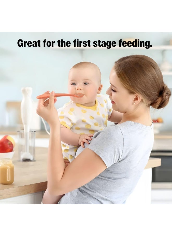 PandaEar 7 Pack Silicone Baby Feeding Spoons